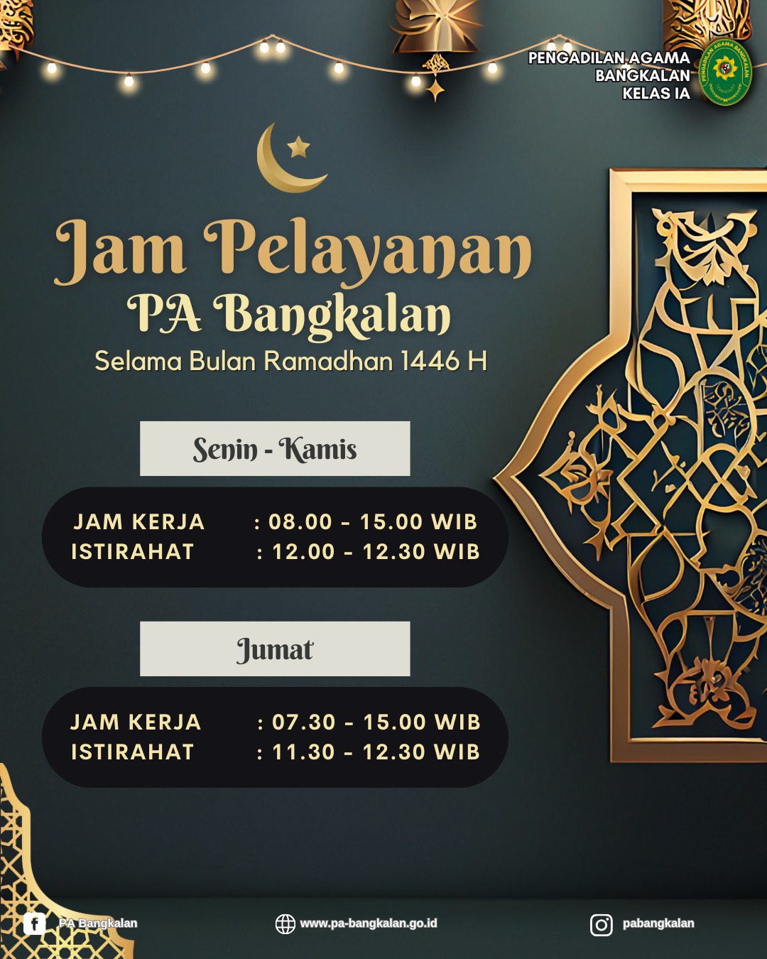 jam pelayanan selama ramadhan 1444H